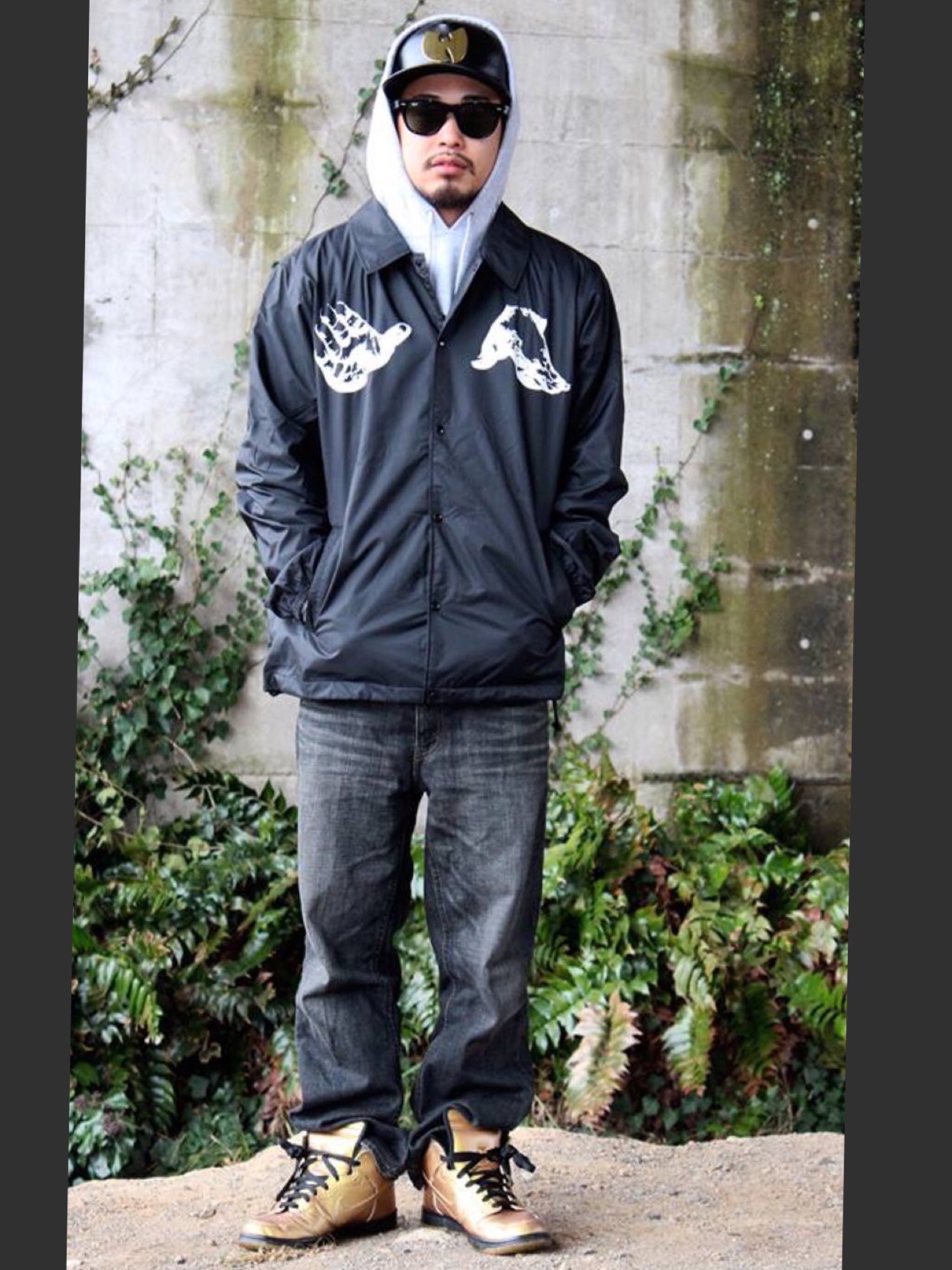 メンズ Wu-Tang Sportswear ナイロンジャケット レッド