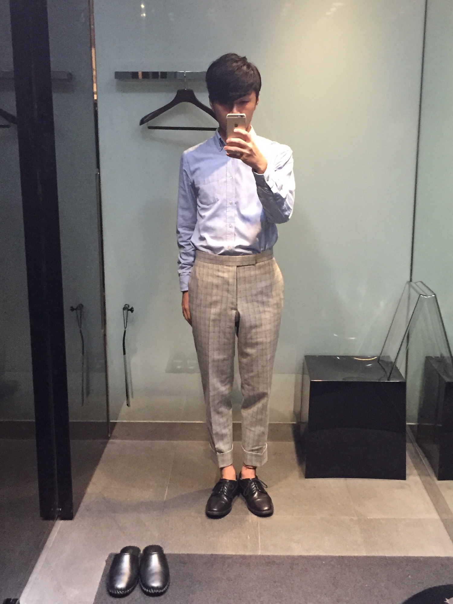 THOM BROWNE トムブラウン スキニー スラック ボトムス グレー 1 三越