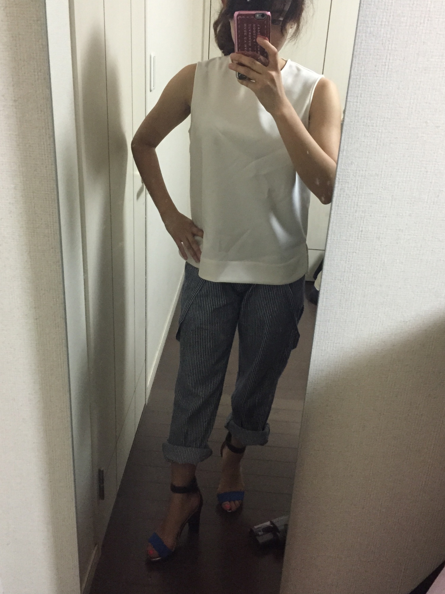 IENA（イエナ）の「ジョーゼットボンディング ノースリーブプル 