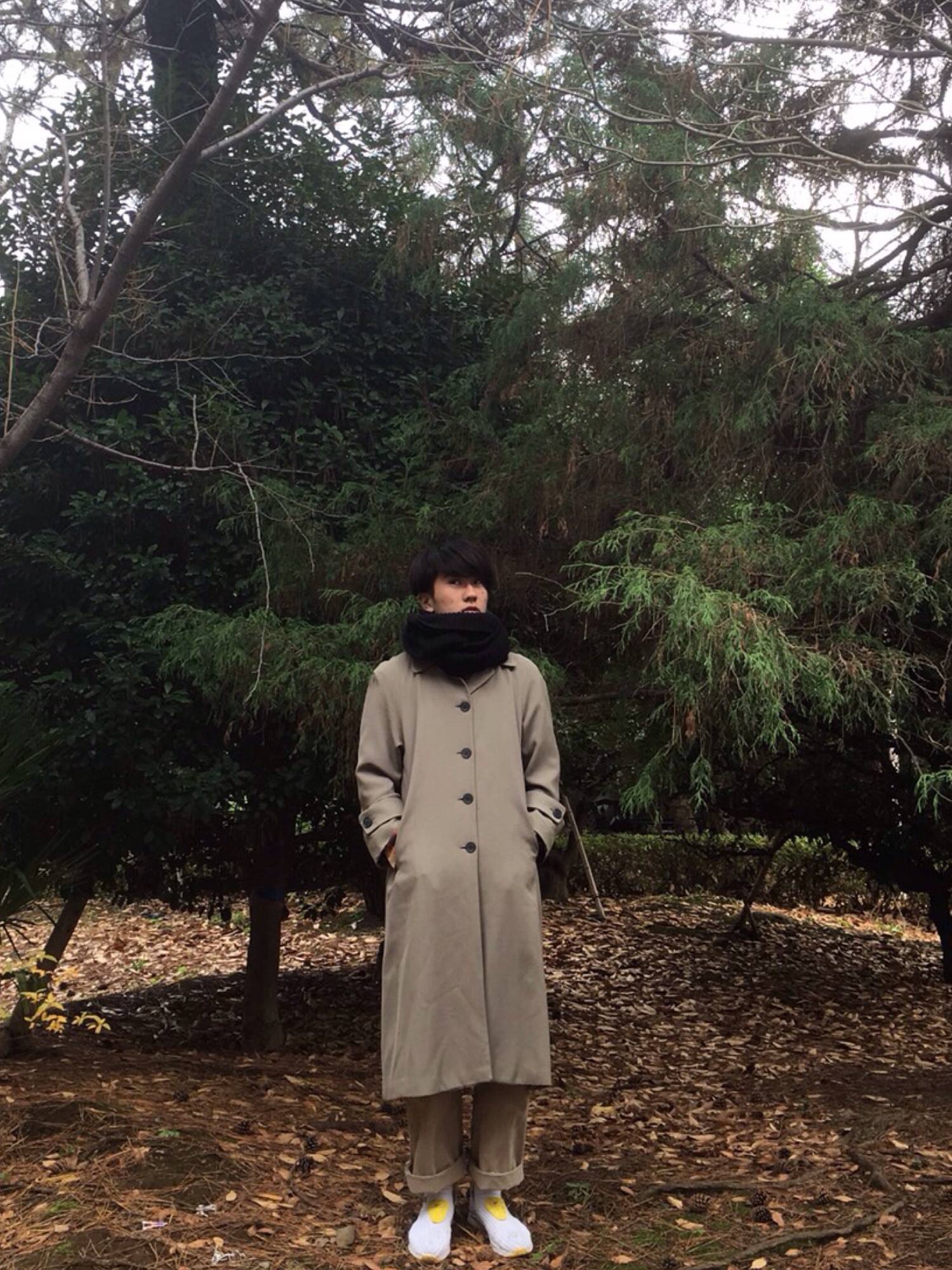 jones new yorkのチェスターコートを使ったメンズ人気ファッション