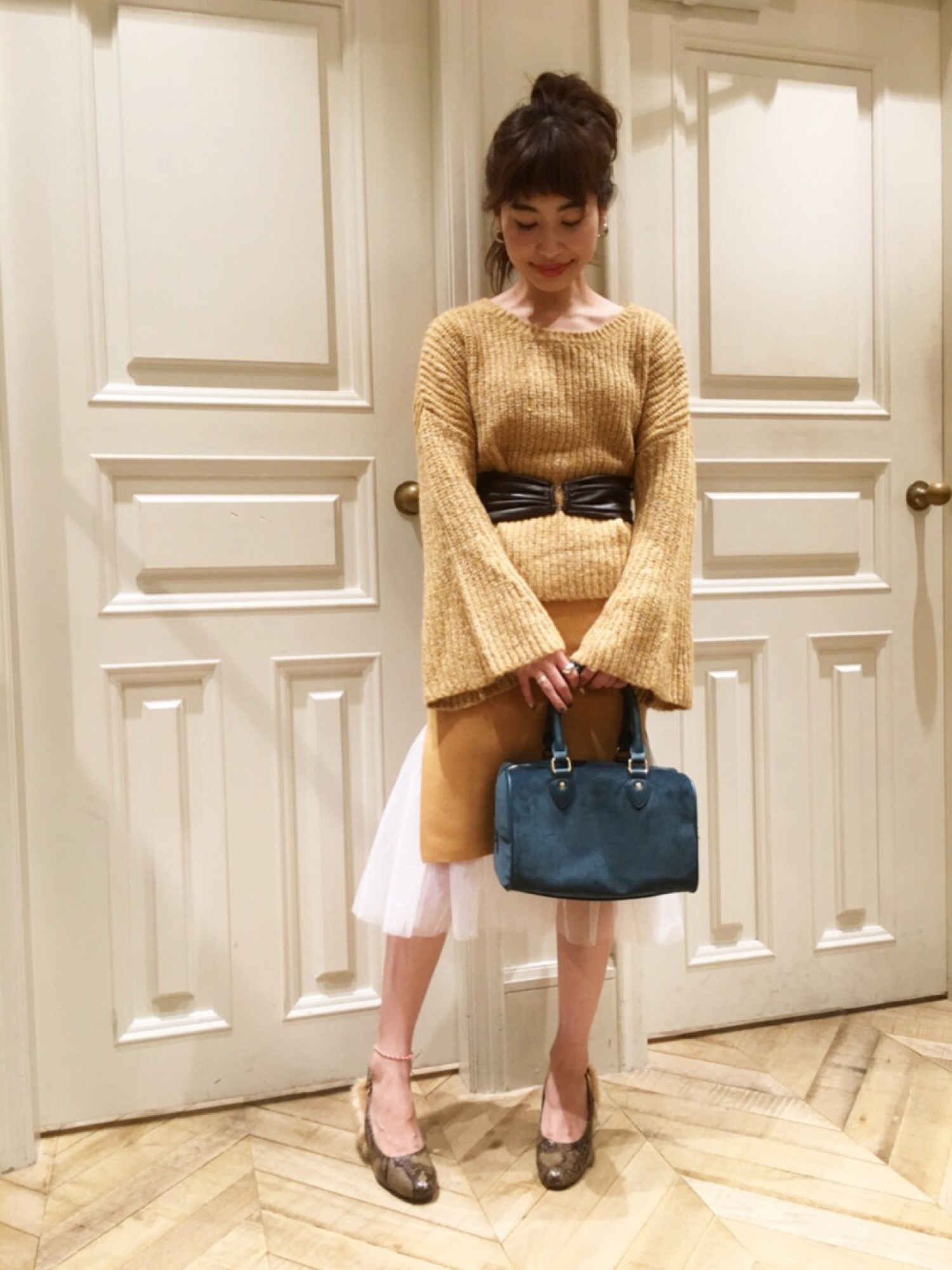 LILY BROWN（リリーブラウン）の「コルセットレザー太ベルト（ベルト 