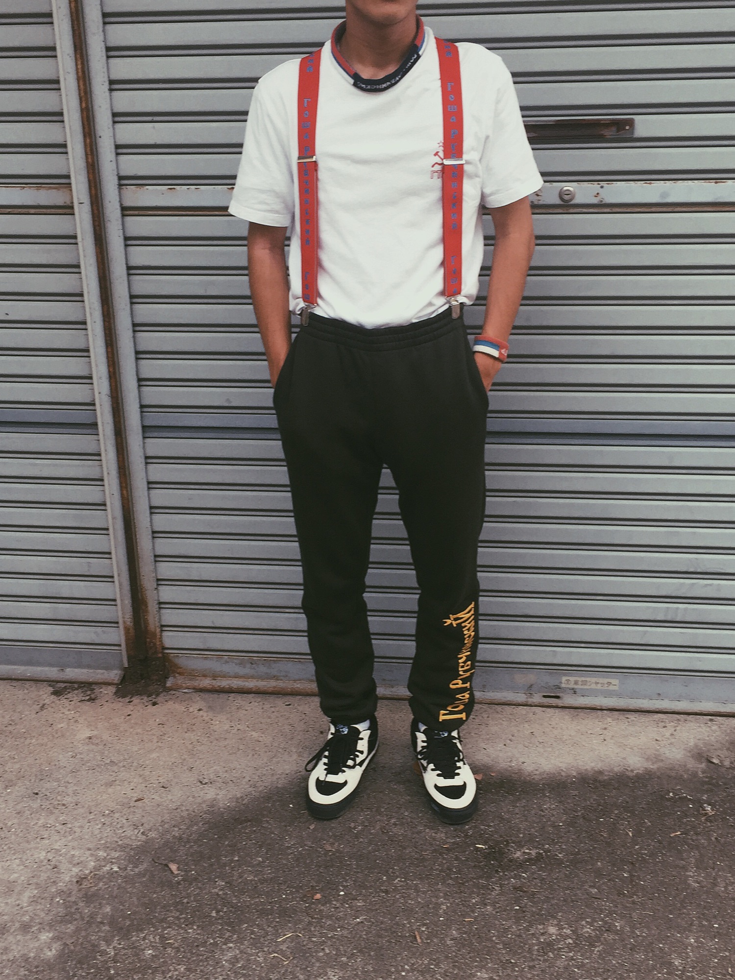 Gosha Rubchinskiyのサスペンダー（レッド系）を使った人気