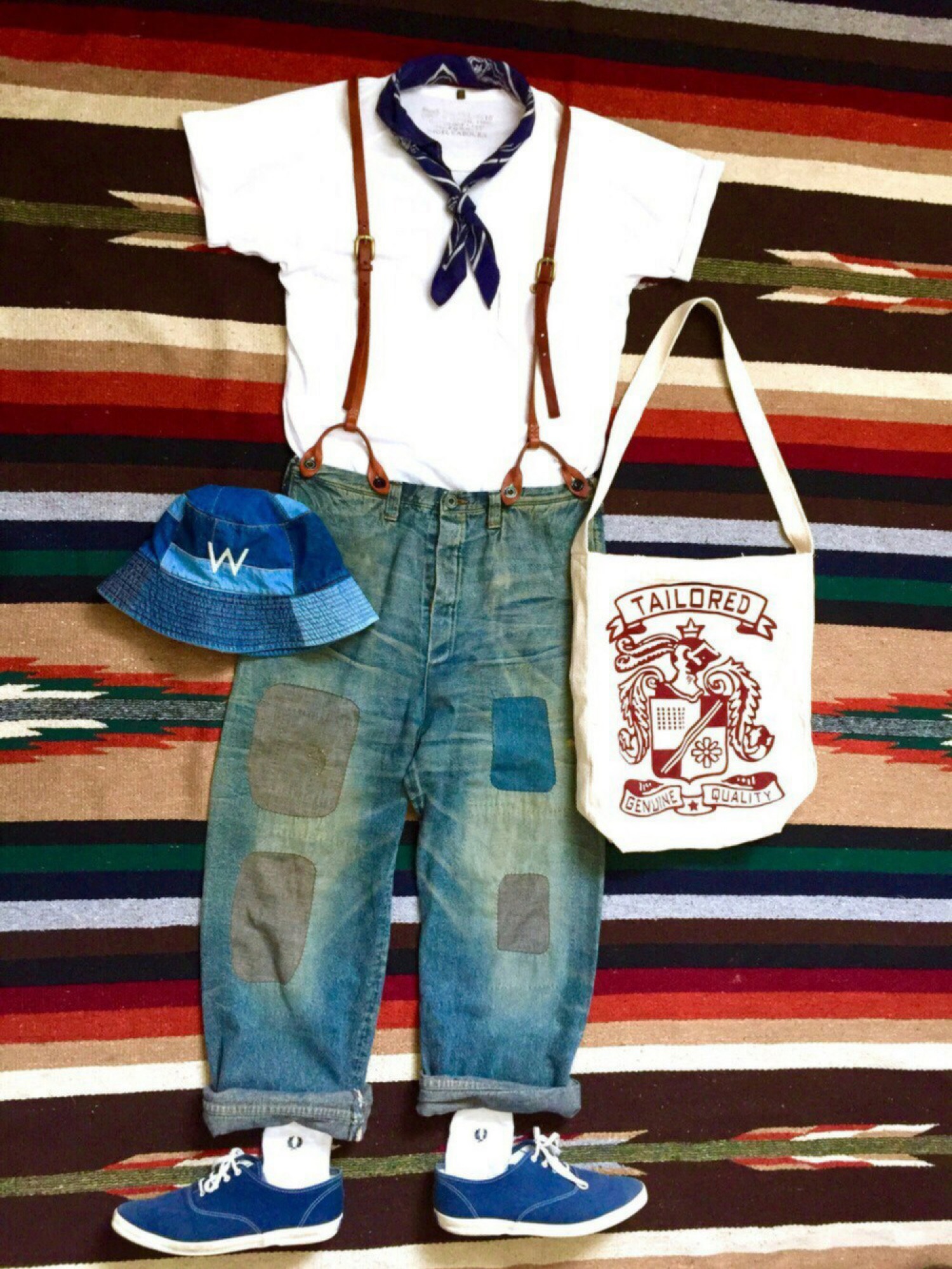 KAPITAL サスペンダー ブラウン KAPITALのサスペンダー（ブラウン系）を使った人気ファッション