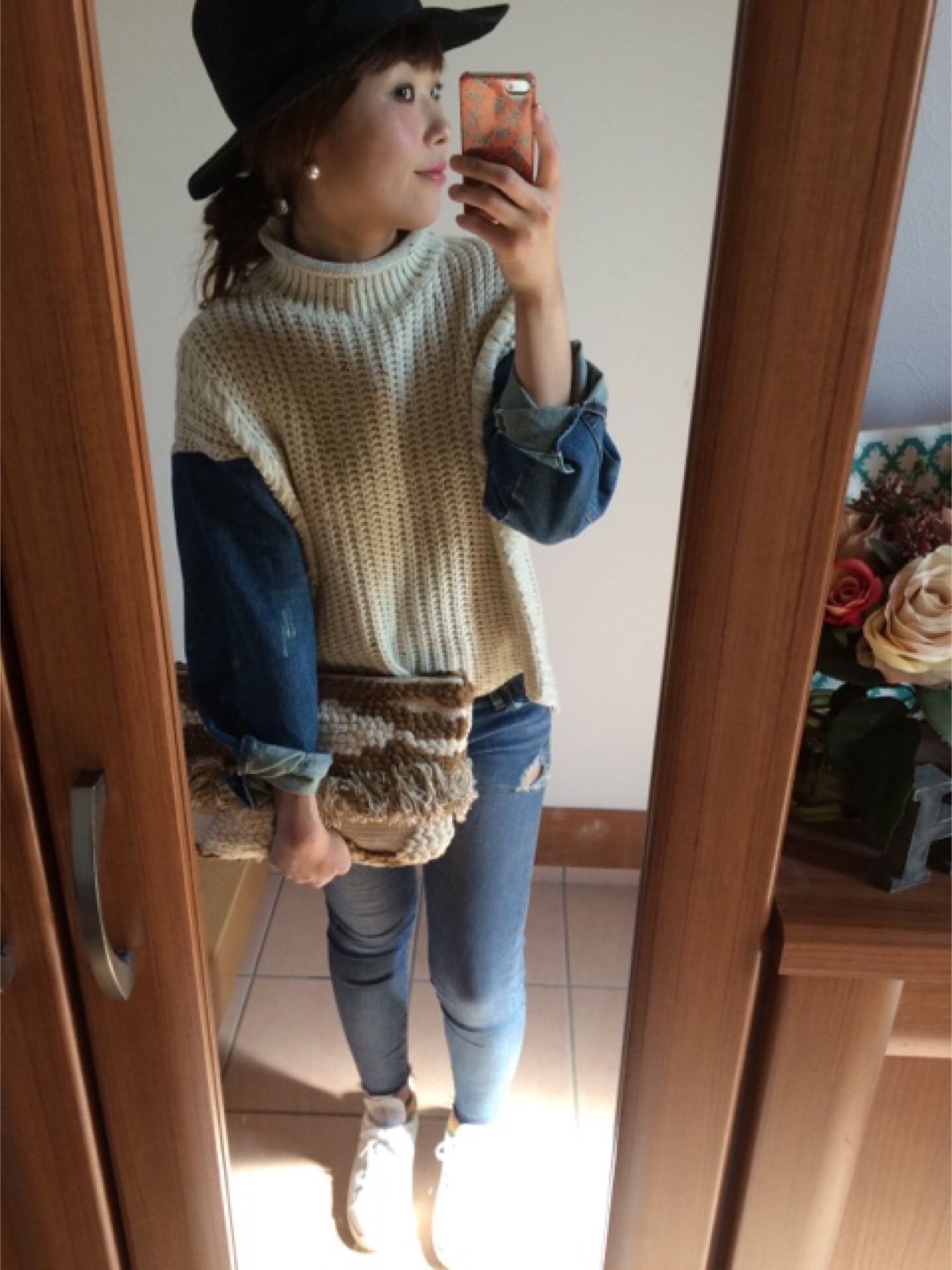 ニット/セーター Ameri VINTAGE DENIM COMBI KNIT Ameri（アメリ）の「DENIM COMBI KNIT（ニット/セーター）」 - WEAR