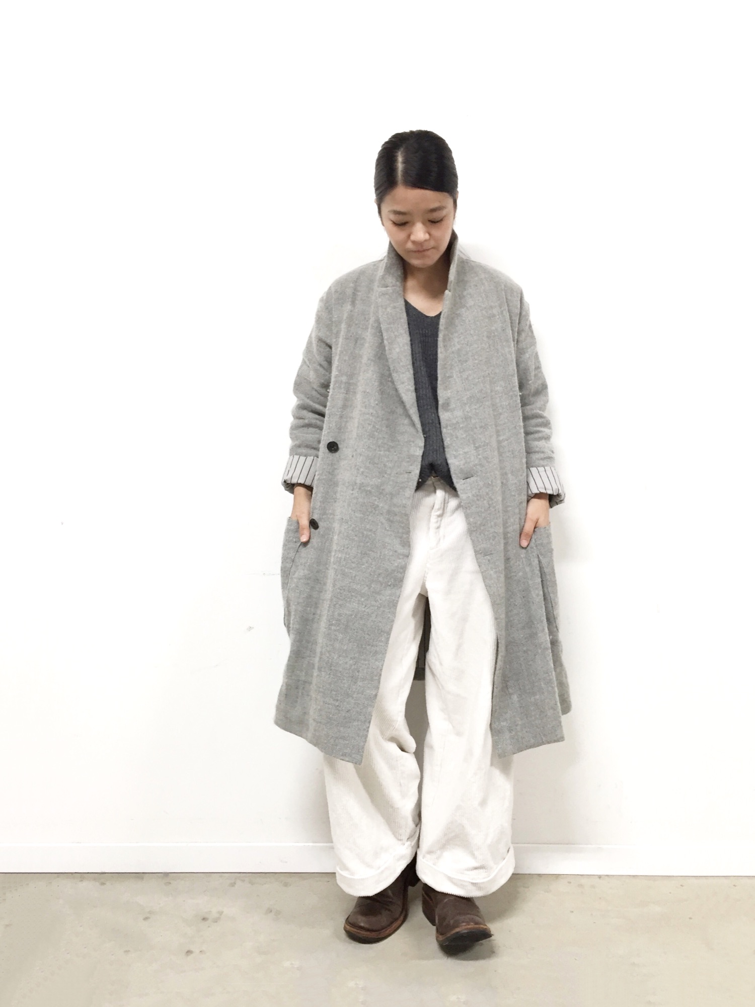 イチ アンティークス ICHI Antiquite’s *アンゴラ混シャギーニットプルオーバー*ベージュセーター起毛(25-2412-549)【82A52】 ICHI Antiquites (イチアンティークス) インディゴ風ニット