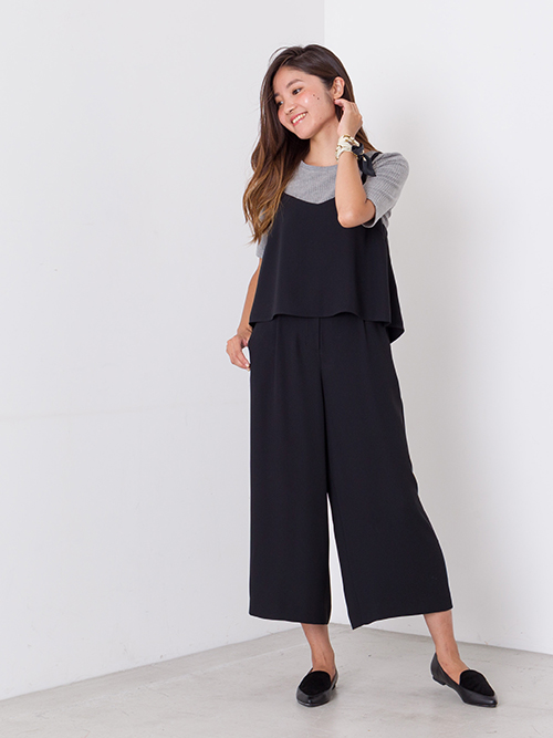 ツーピース キャミソール ワイドパンツ シースルー フレンチ NATURAL BEAUTY BASIC（ナチュラルビューティーベーシック）の