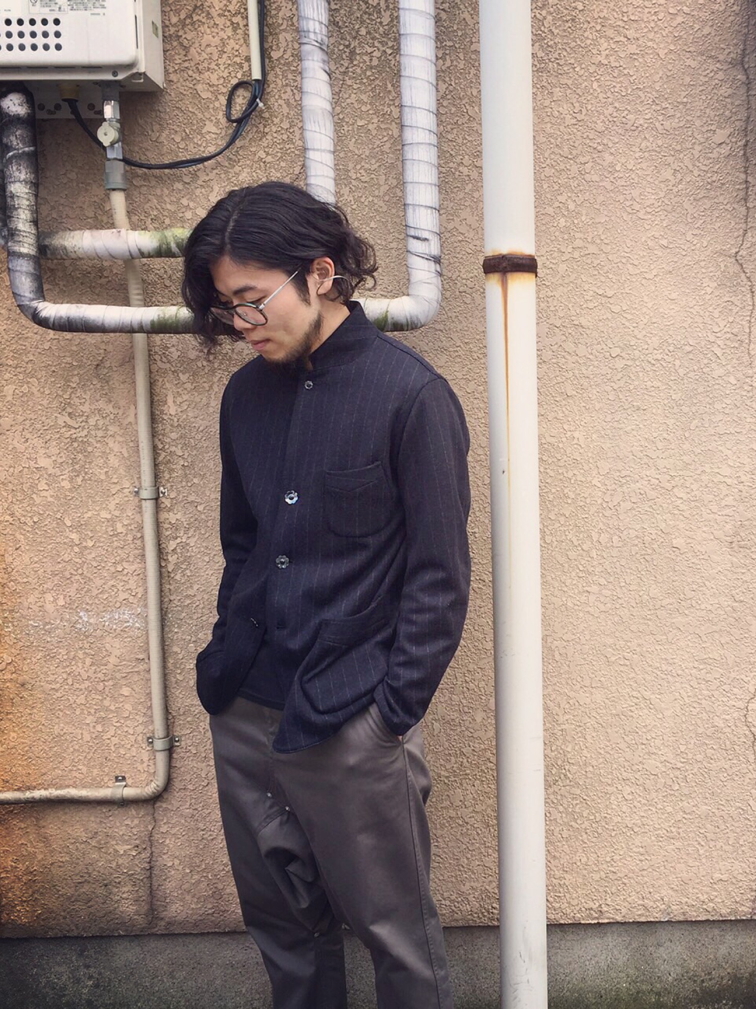 新品　M's braque ノーカラージャケット ウールカシミヤ　アウター 新品 M's braque ノーカラージャケット ウールカシミヤ アウター