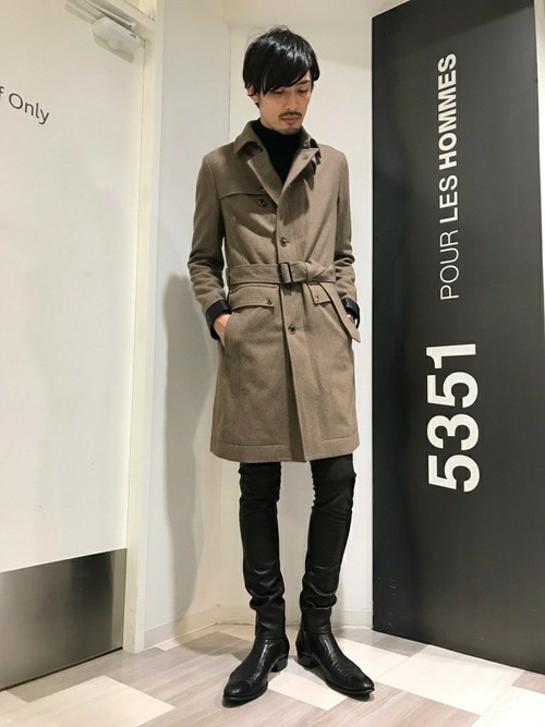 美品✨カシミヤ 5351 Pour Les Hommes ステンカラーコート 5351 POUR