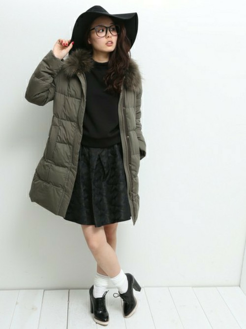 CLOCHE（クロシェ）の「【cloche】ラクーンファー付ロングダウン 
