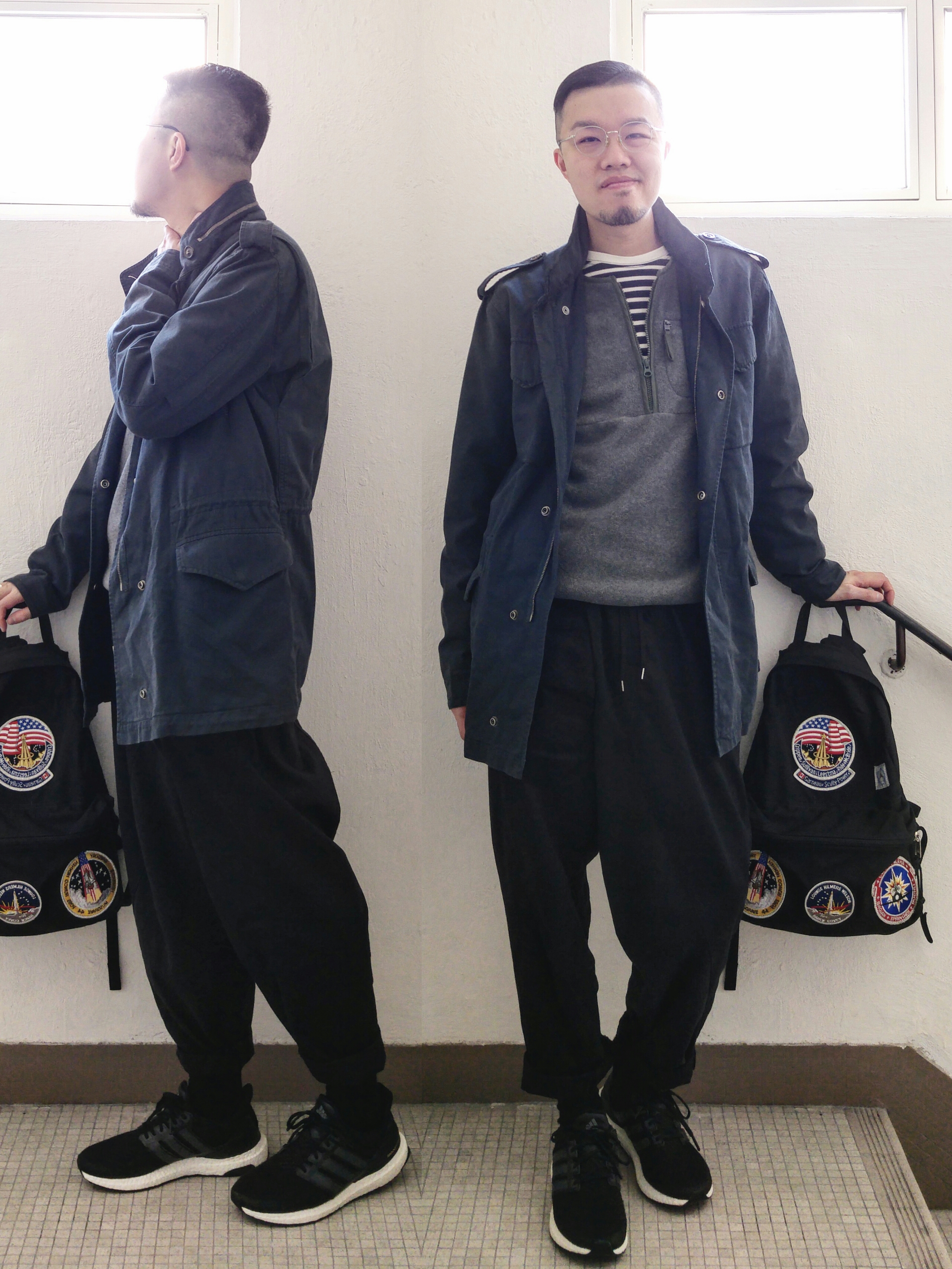 Maison Margielaのミリタリージャケットを使った人気ファッション