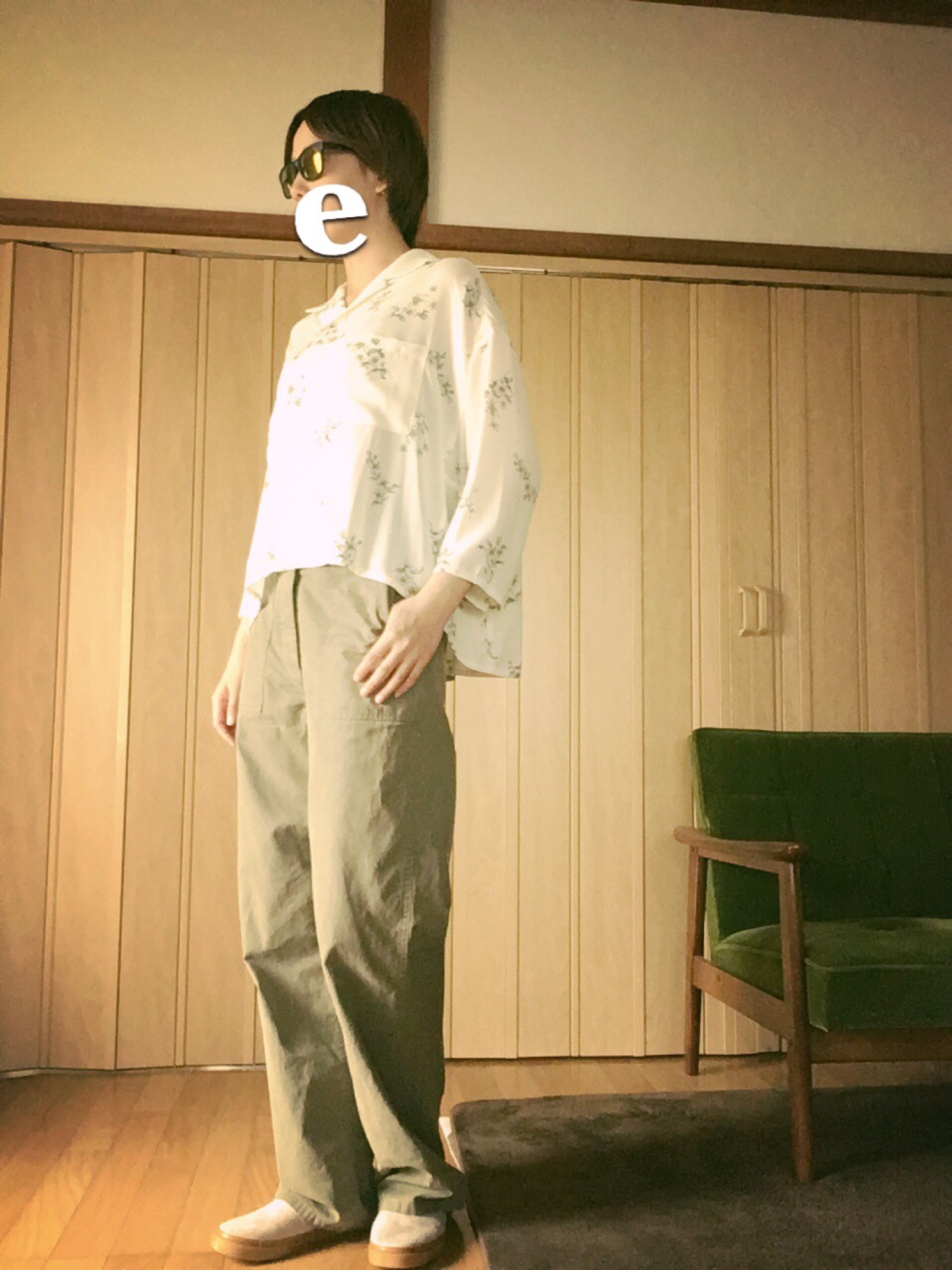 シャツ/ブラウス(長袖/七分) CLANE  FLOWER WIDE SILHOUETTE SHIRT CLANE（クラネ）の「FLOWER WIDE SILHOUETTE SHIRT（シャツ/ブラウス