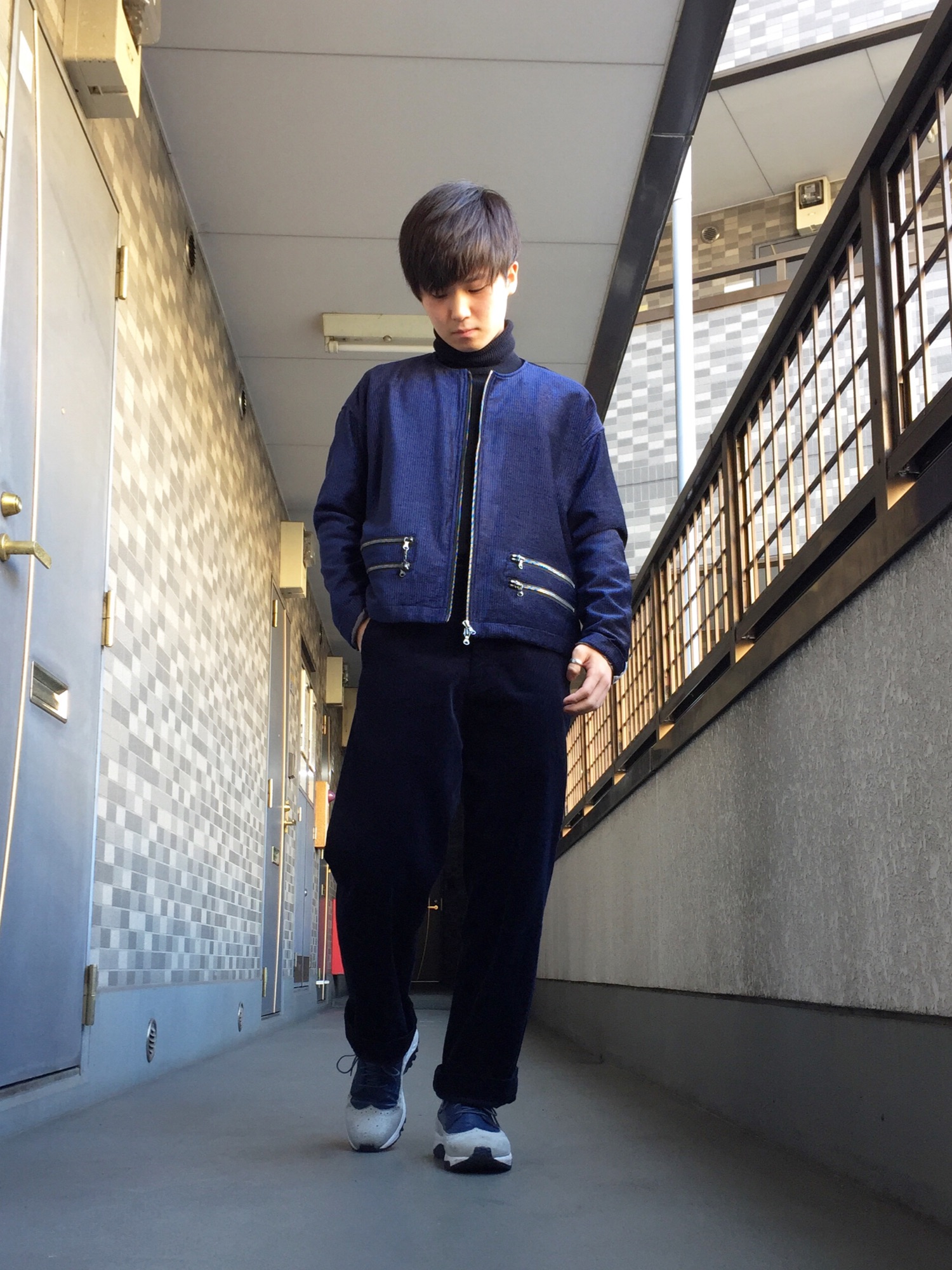 SHAREEF ネイビー ダウンジャケット shareef】COLOR DENIM BLOUSON SHAREEF シャリーフ ダウンジャケット