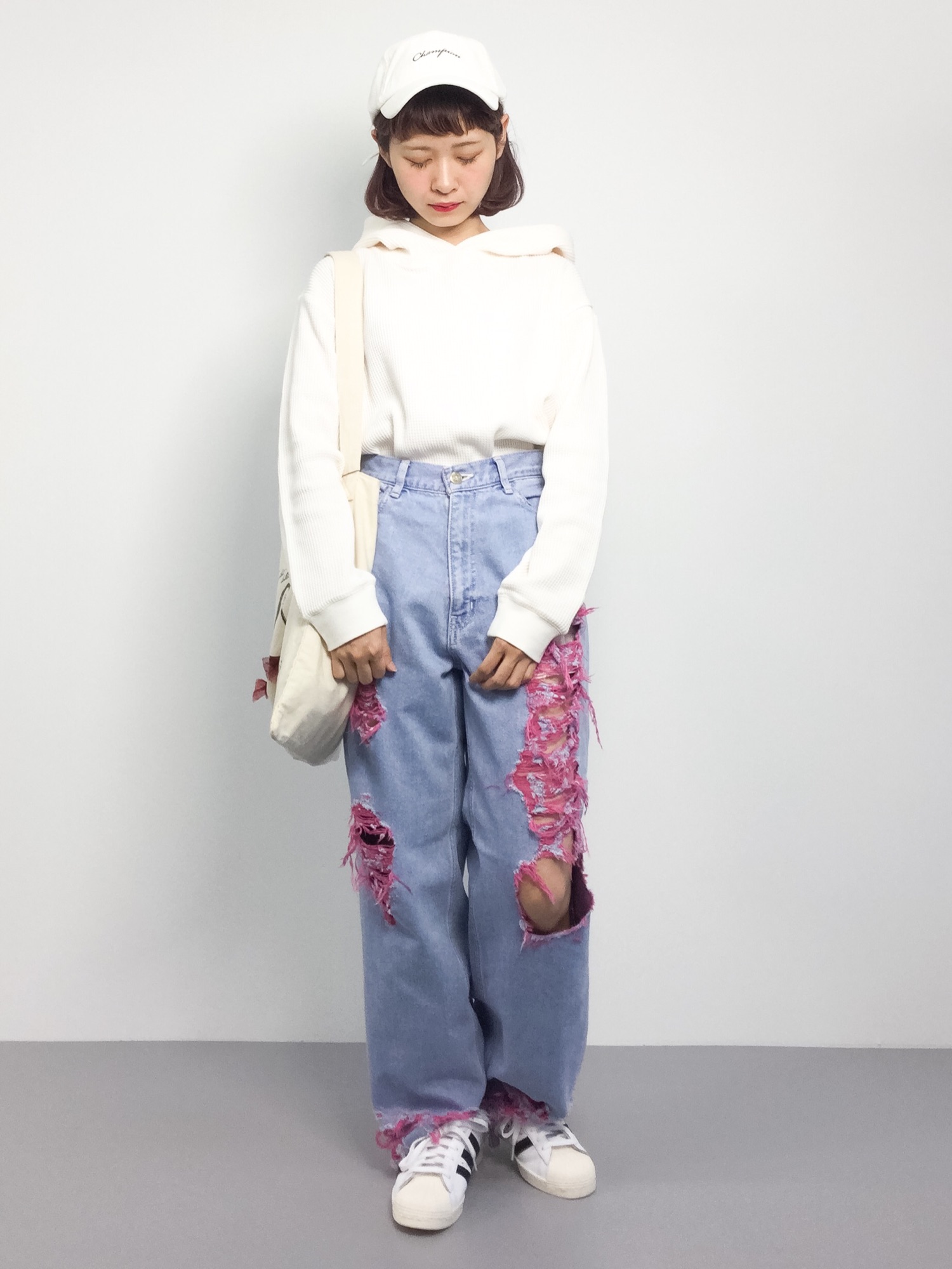 little sunny bite デニム LITTLE SUNNY BITE ダメージデニム ワイド