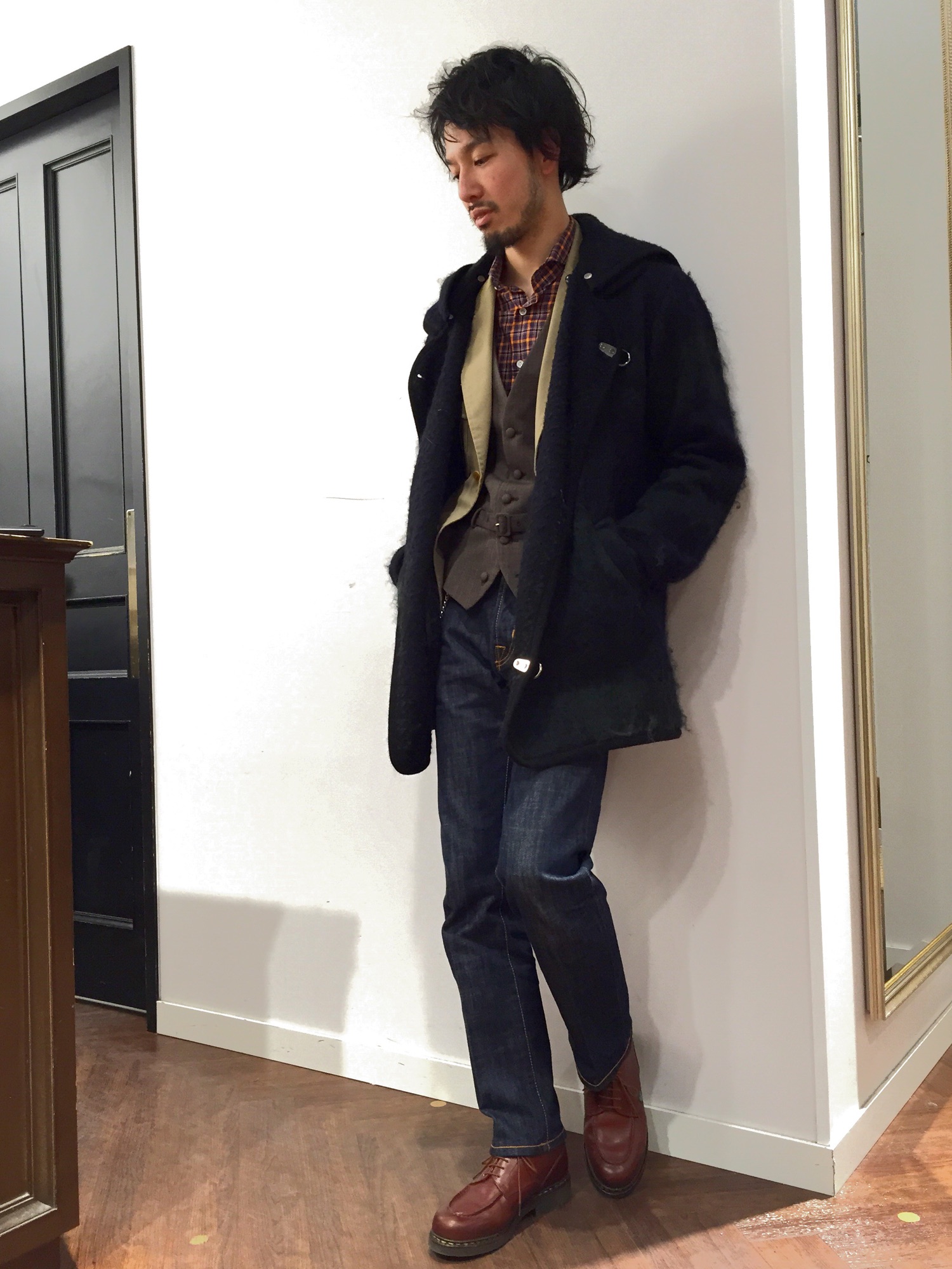 AQUOIBONISTE ナノユニバース アルパカ混コート　日本製　46 AQUOIBONISTE ナノユニバース アルパカ混コート 日本製 46