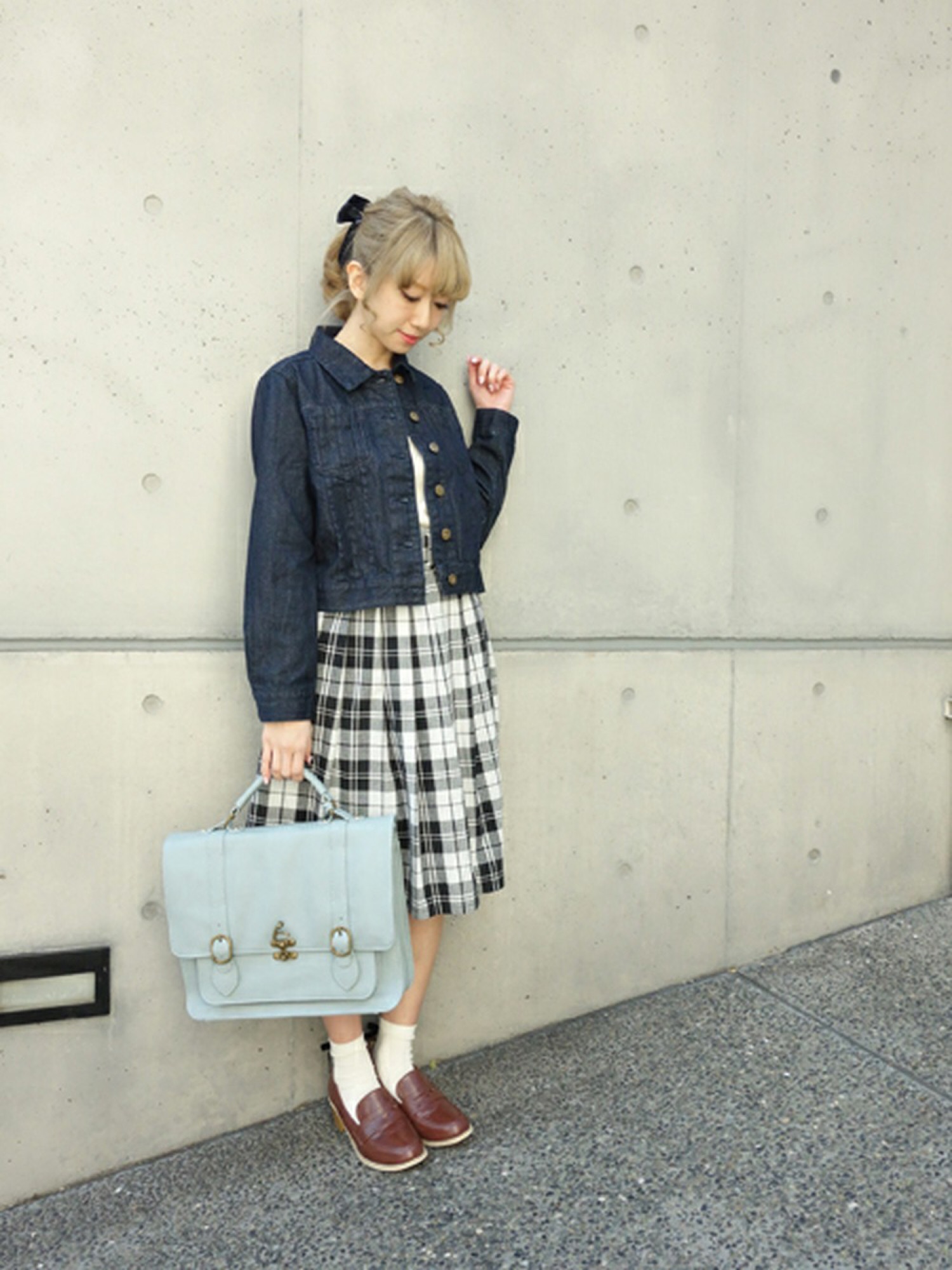 F i.n.t（フィント）の「ベルト付きチェックタックスカート/F&A