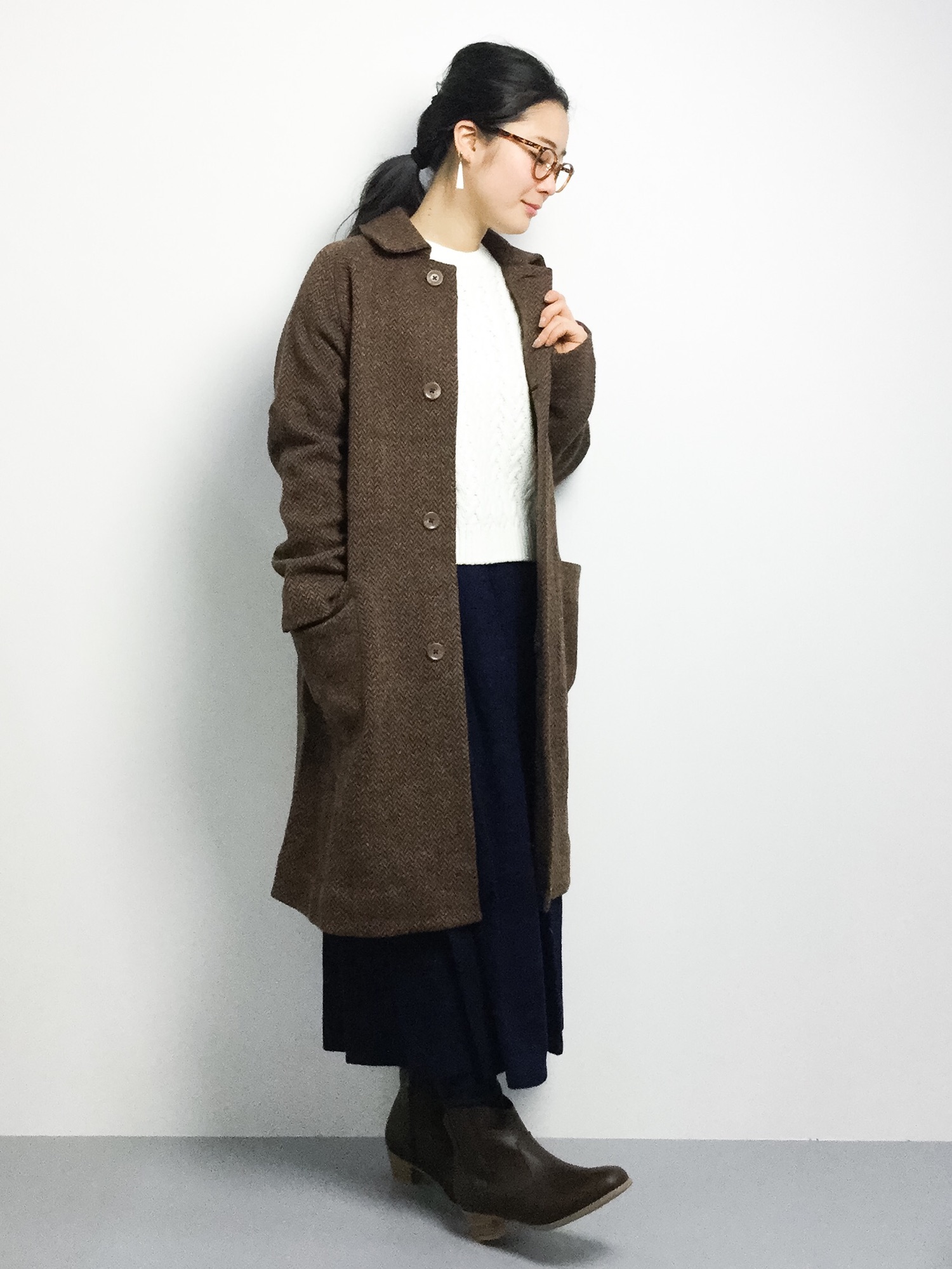 45R（フォーティファイブアール）の「シェットランドニットコート