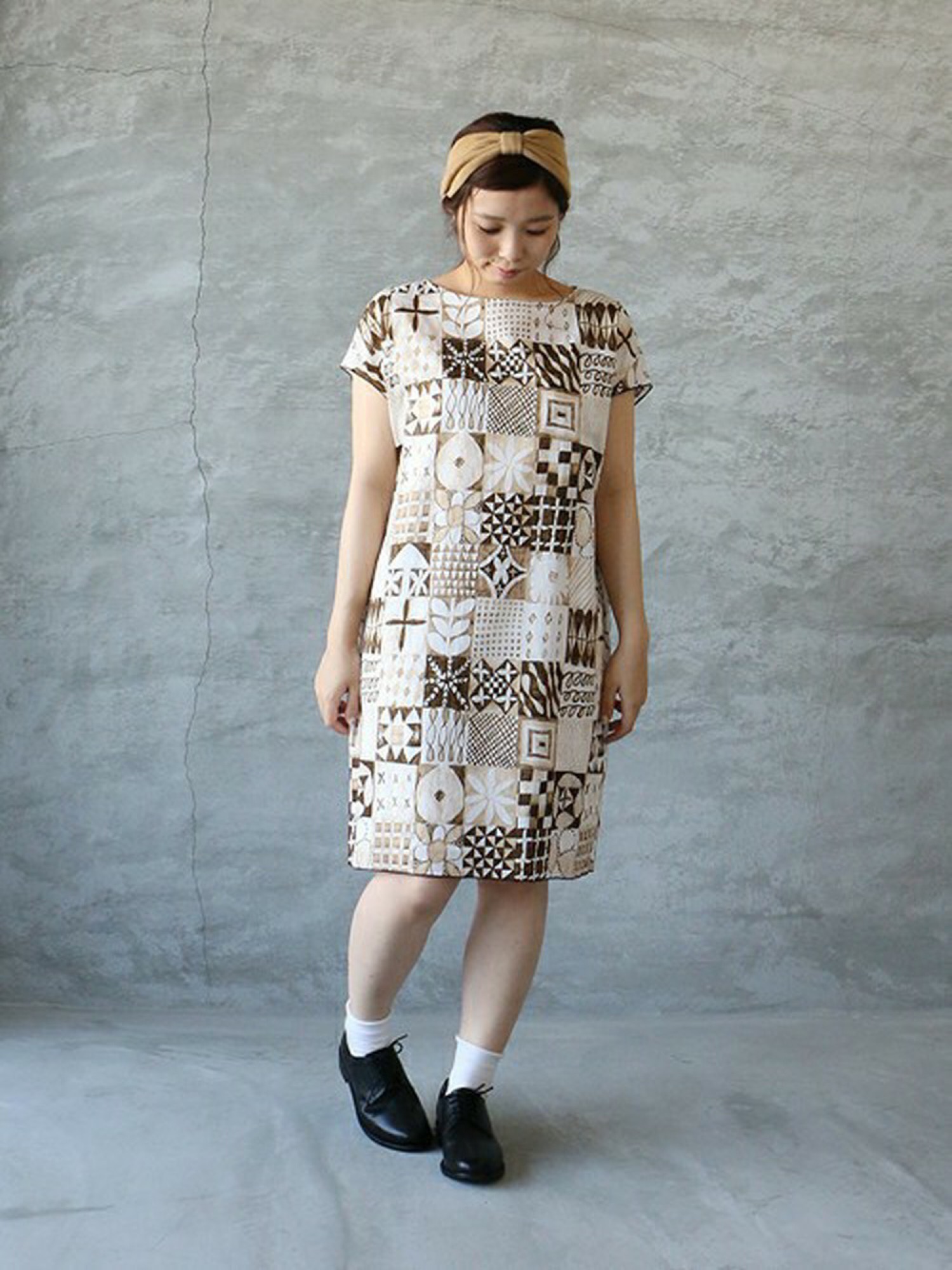 アトリエドゥサボン 秋のたのしみあつまれプリントワンピース 秋