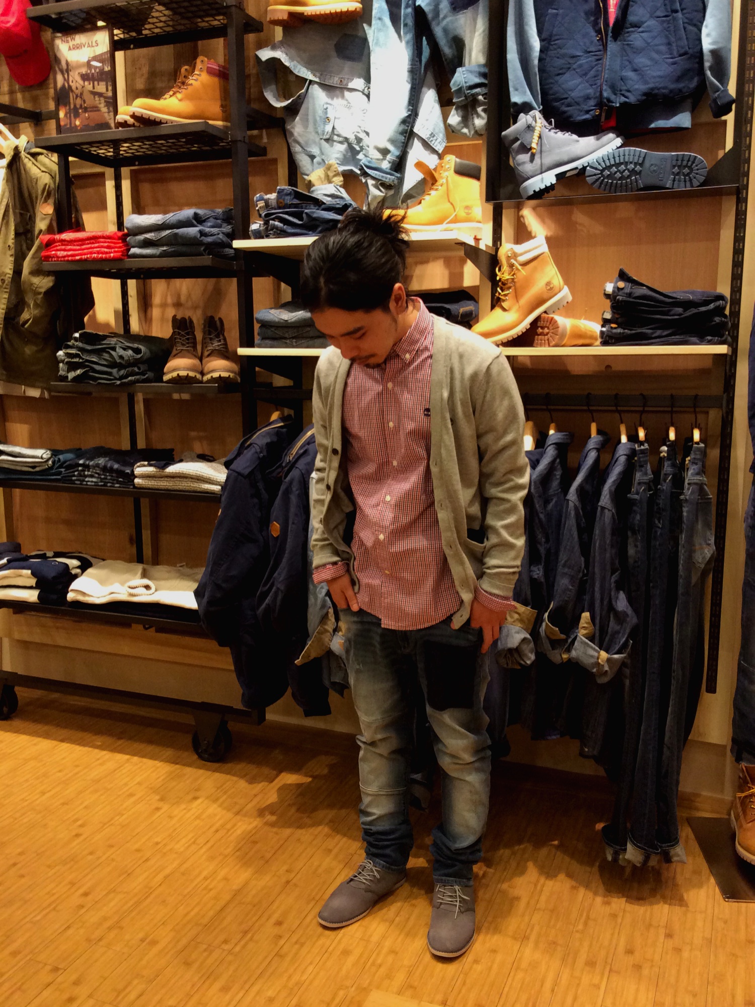 Timberlandのカーディガン/ボレロ（グレー系）を使った人気 