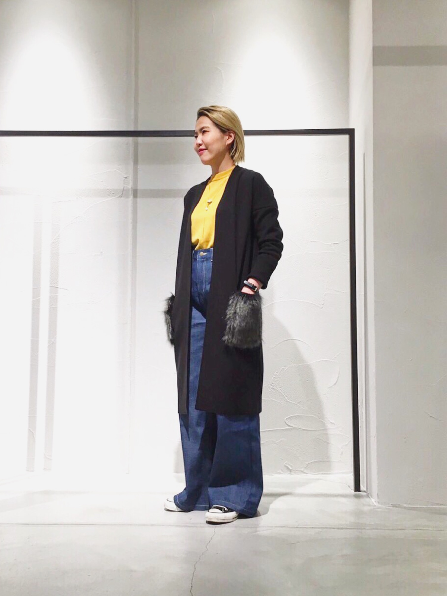 UNITED TOKYO ファー付きニットロングカーデ UNITED TOKYO（ユナイテッドトウキョウ）の「ファー付きニットロング