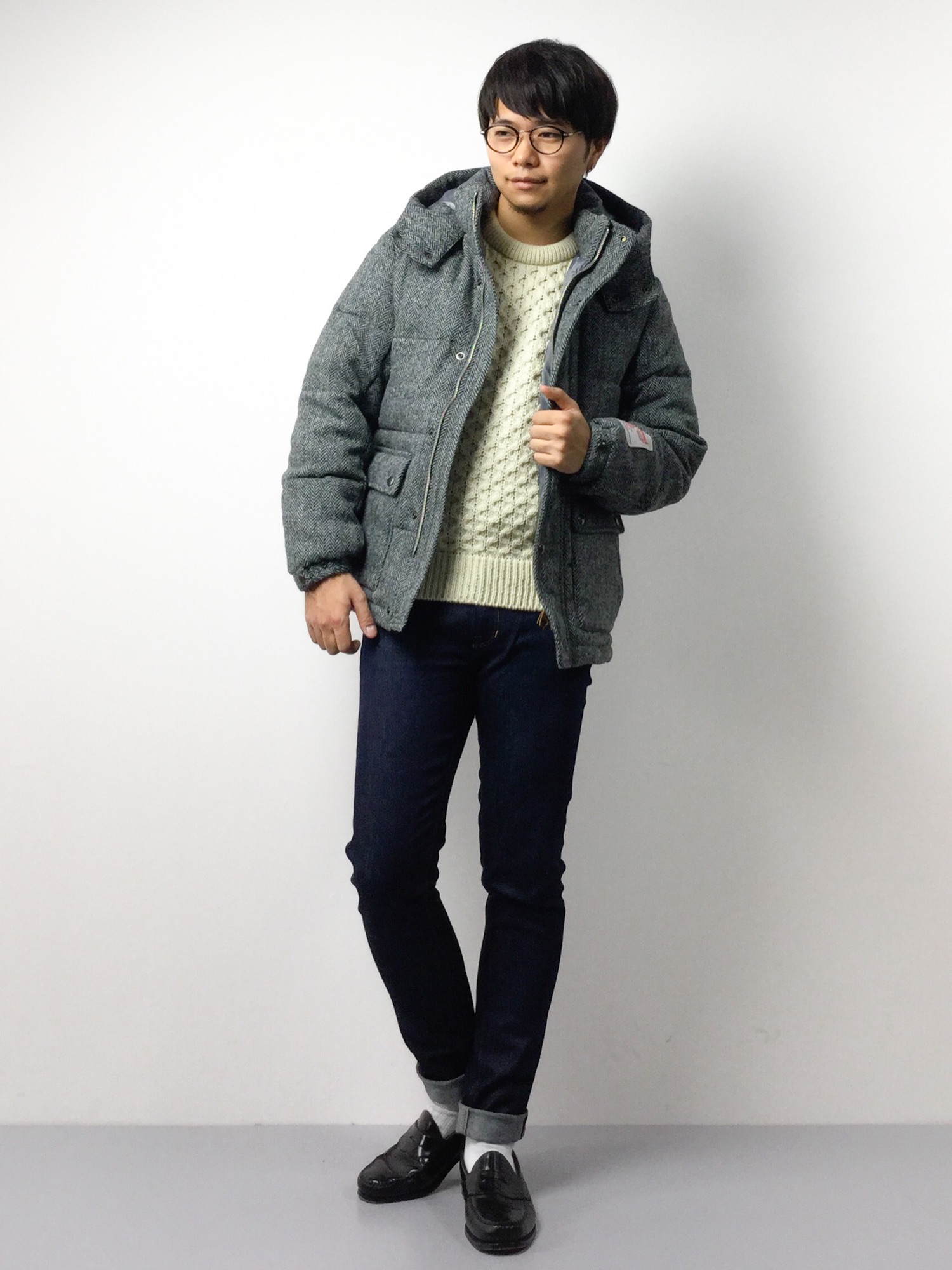 URBAN RESEARCH ROSSO ハリスツイード　ダウンジャケット M URBAN RESEARCH ROSSO MEN（アーバンリサーチロッソメン）の