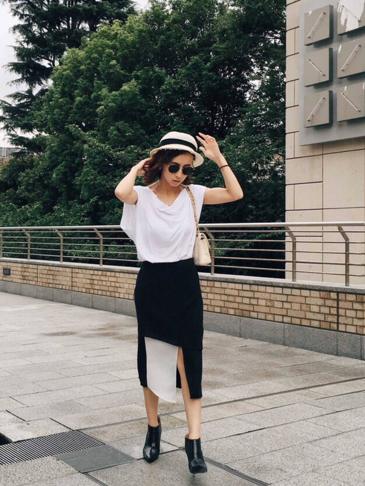 Ameri（アメリ）の「MANY CLOTH BLOCK SK（スカート）」 - WEAR