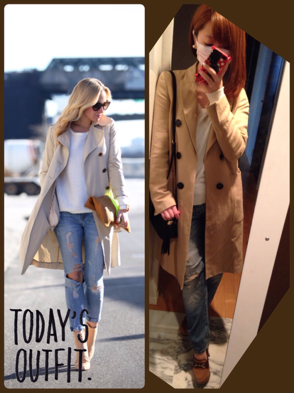 ZARAのチェスターコートを使った「海外セレブ風」の人気ファッション