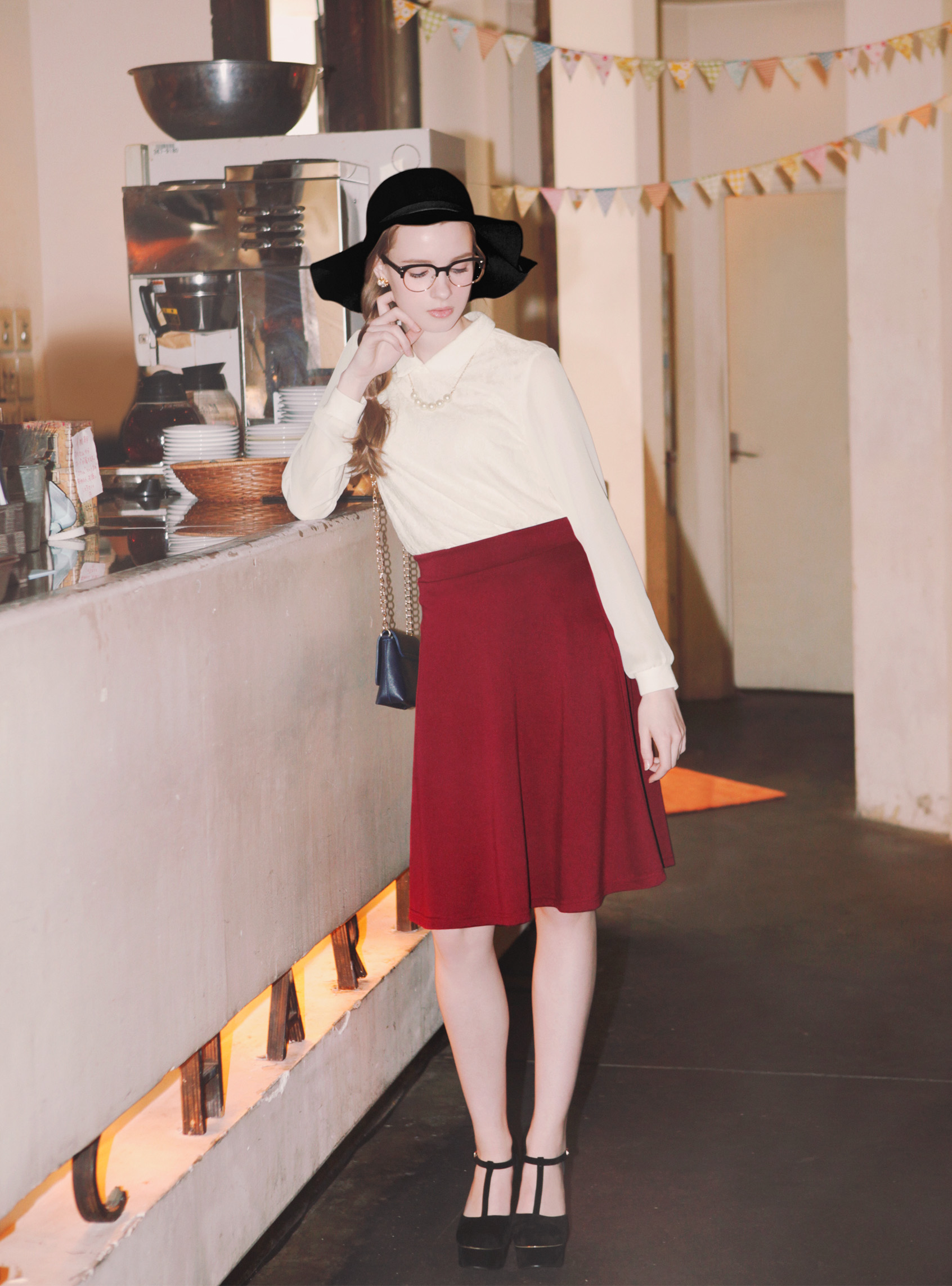 エムズグレイシー　タグ付　ワッフルメッシュ　チュール　裾サーキュラースカート 裾レースタックSK - Ank Rouge(アンクルージュ)のスカート