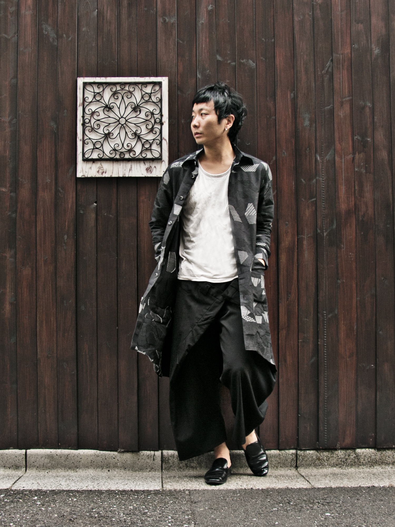 ANREALAGE（アンリアレイジ）の「PATCHWORK JACQUARD SHIRT COAT -MENS