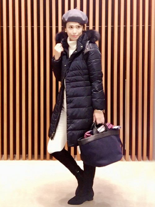 アンタイトルロングダウンコートブルーフォックスリバーシブルMサイズ