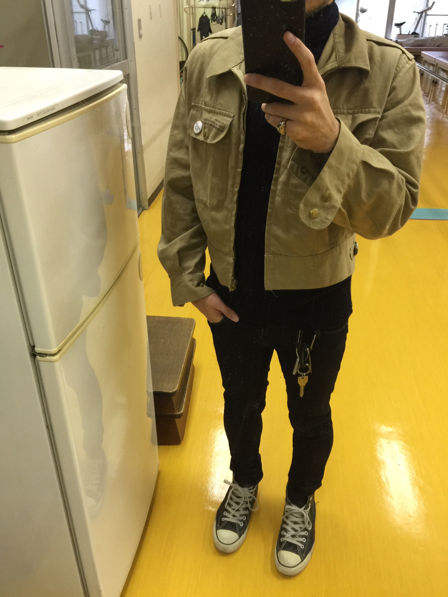 A.P.C.のミリタリージャケット（ベージュ系）を使った人気ファッション 
