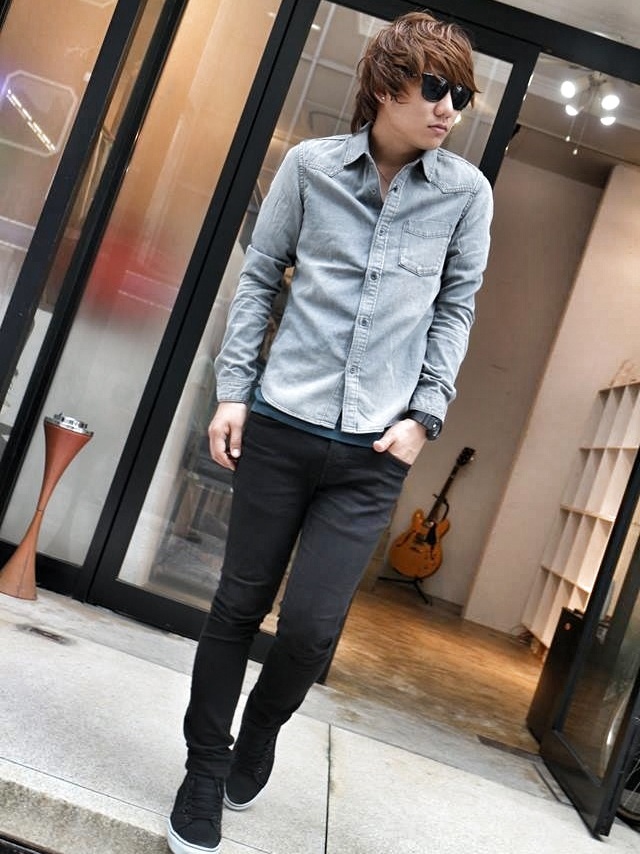 美品 ラウンジリザード デニムシャツ12ss