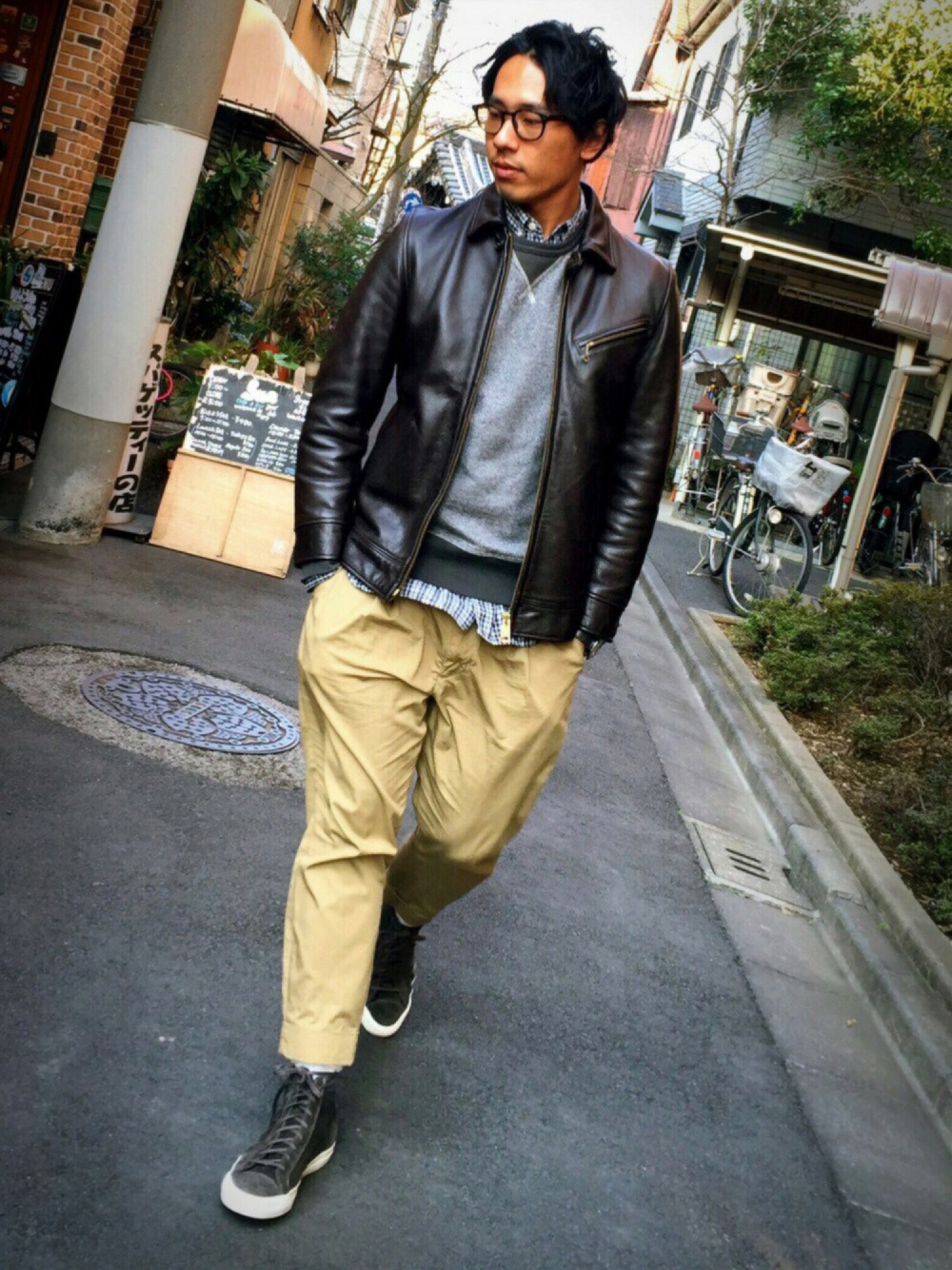 エンジニアードガーメンツ×ゴールデンベア ライダース 古き