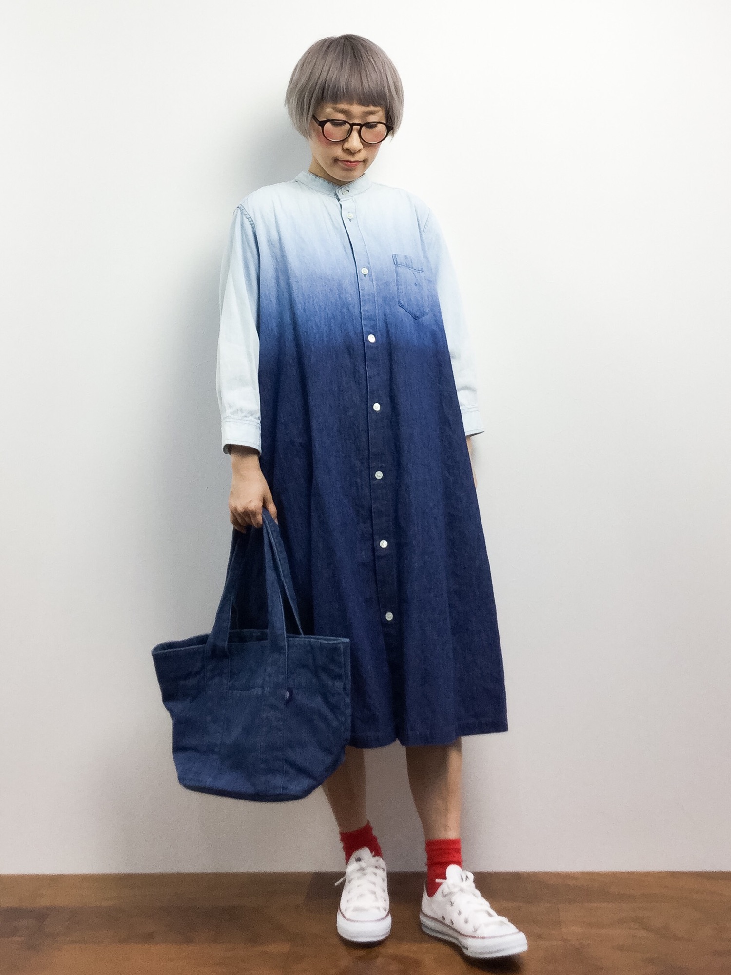 ZUCCA 変形デニムシャツワンピース セール】デニムロングシャツワンピース（シャツワンピース