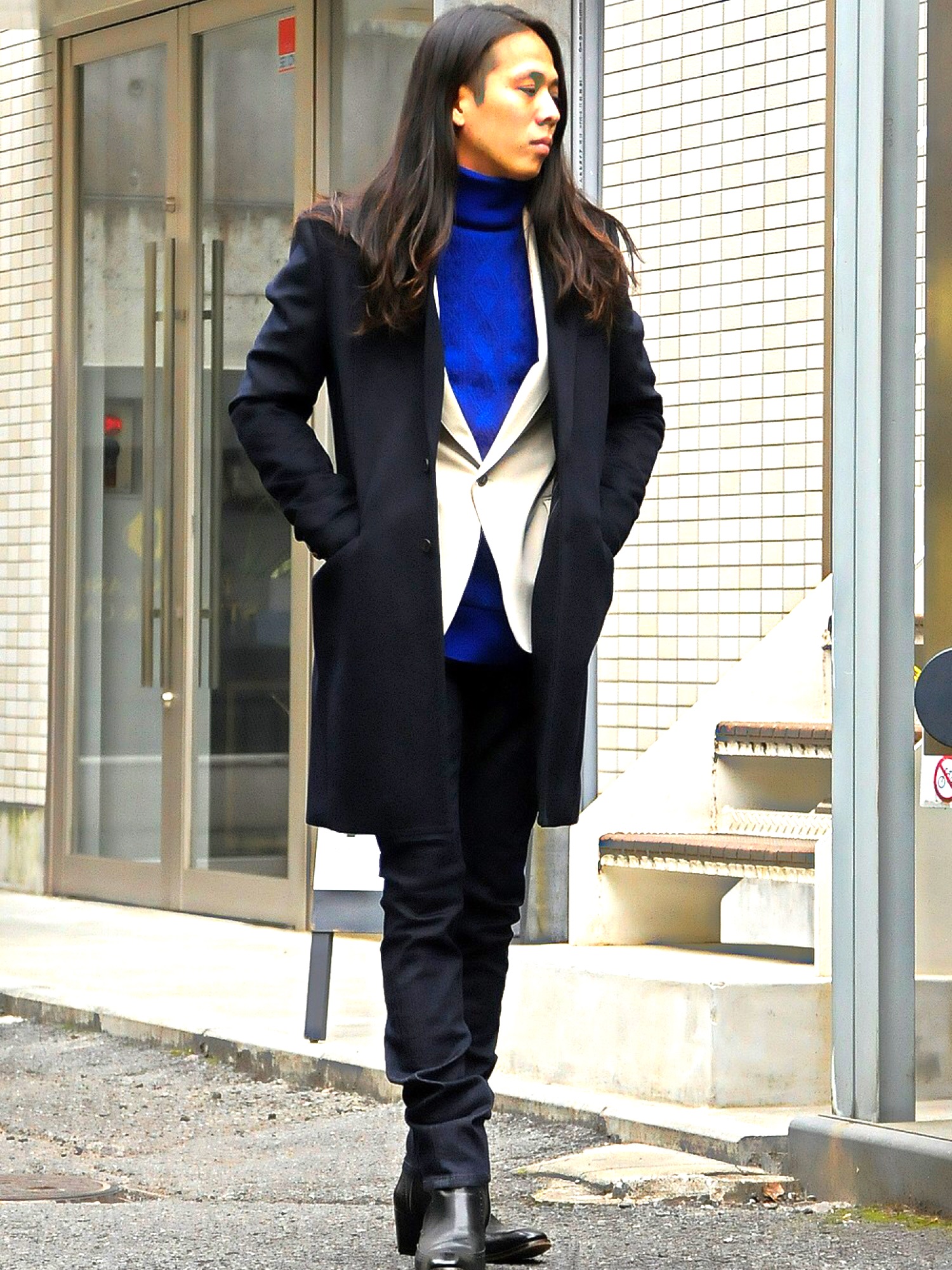 GalaabenD ガラアーベント メルトン チェスター コート ブラック 黒