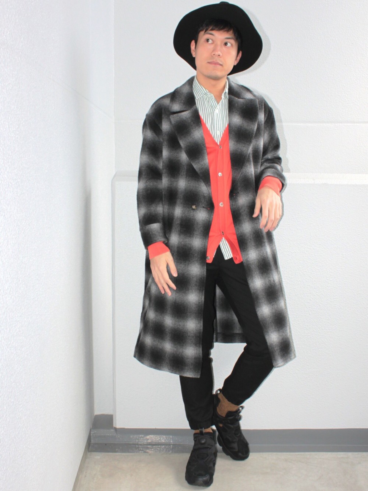 HARE（ハレ）の「シャギーチェックガウン(HARE)（チェスターコート 