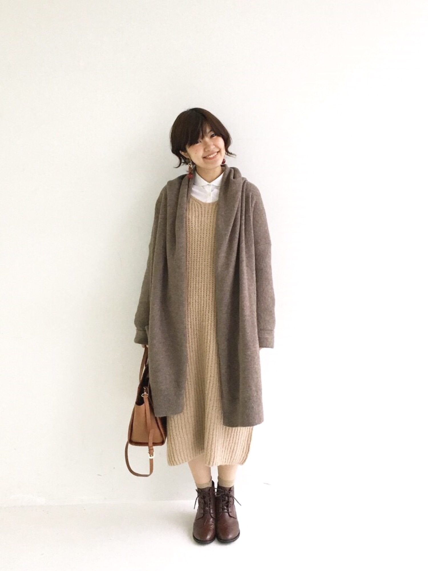 haco! ぱっと羽織るのに便利な軽くてあったかいニットガウンコート haco!（ハコ）の「ぱっと羽織るのに便利な軽くてあったかいニット