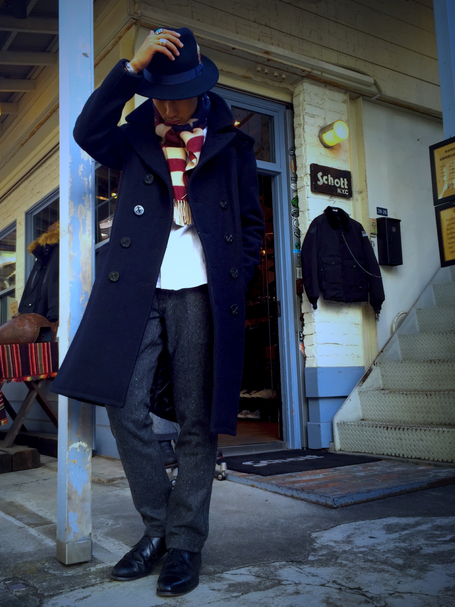 Schott/ショット/LONG MELTON PEACOAT/ロング メルトン ピーコートを