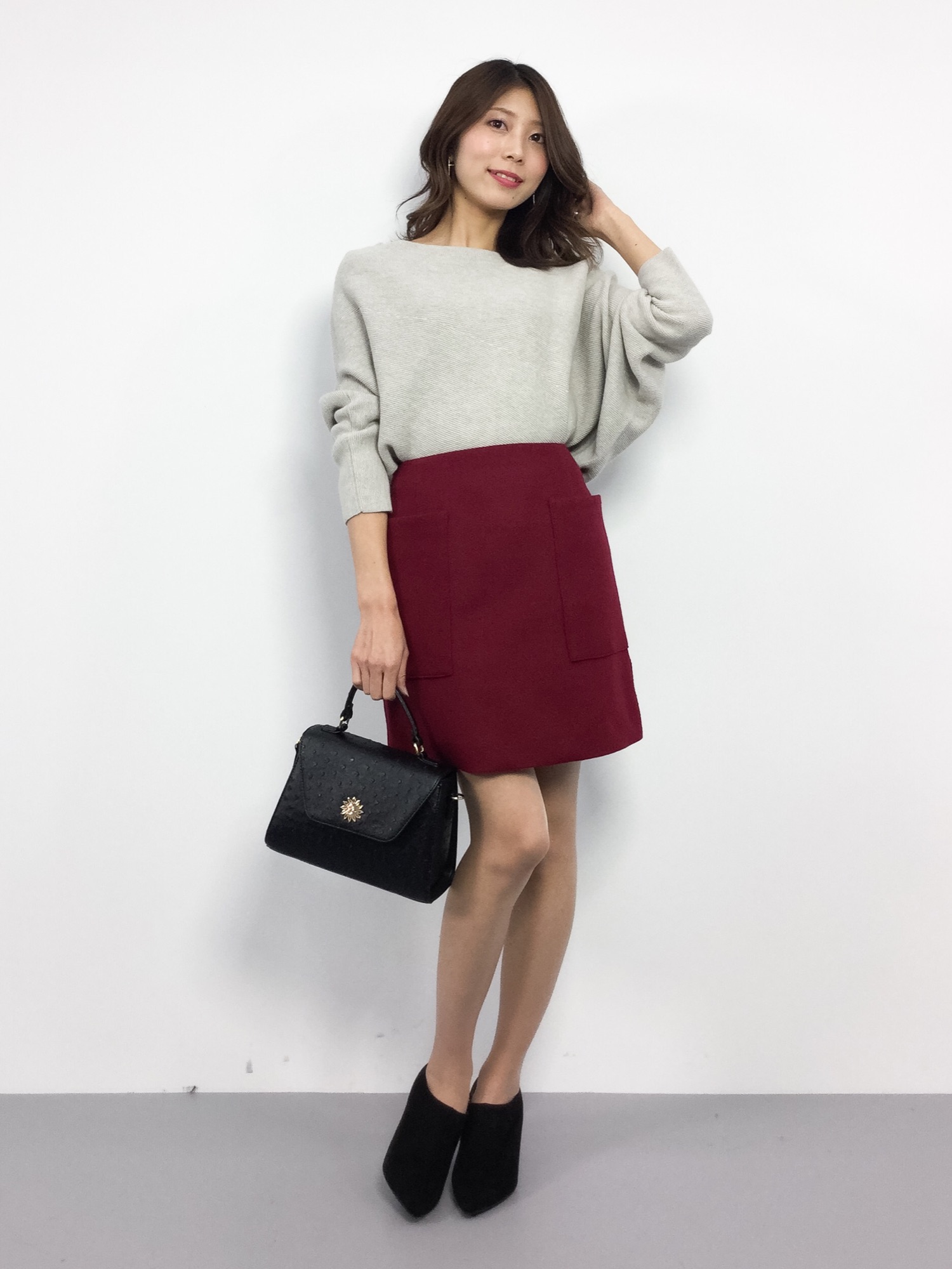 2016AW イエナ 完売 ブレンドビーバー台形スカート パープル36 セール